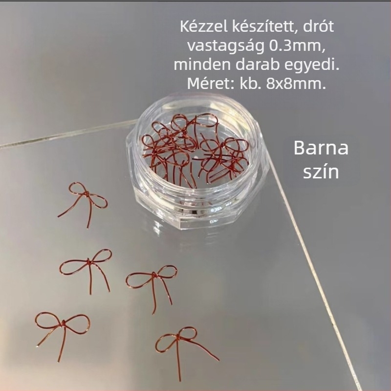 Körömdíszítés: műanyag masni dísz, kész darab, Hercegnő sorozat, aranyos és minimalist stílus