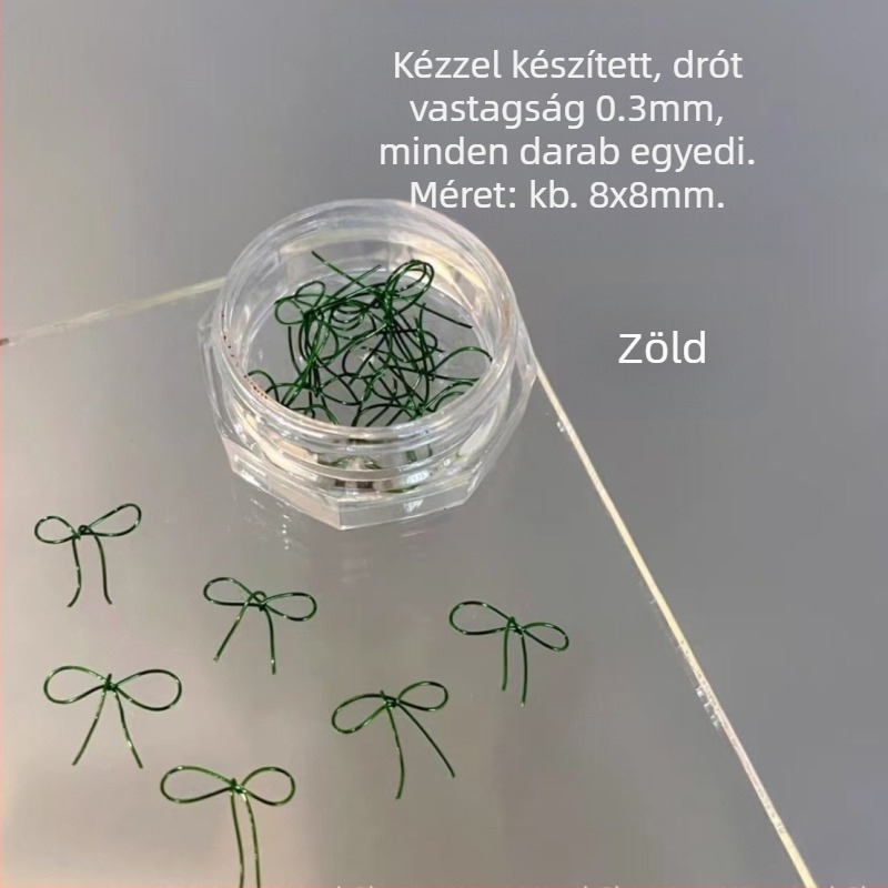 Körömdíszítés: műanyag masni dísz, kész darab, Hercegnő sorozat, aranyos és minimalist stílus