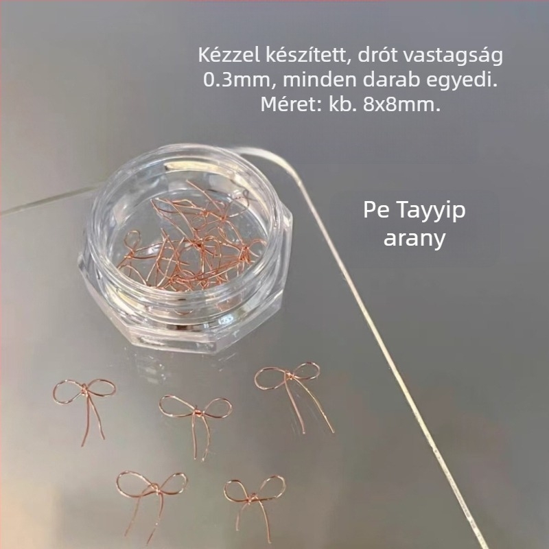 Körömdíszítés: műanyag masni dísz, kész darab, Hercegnő sorozat, aranyos és minimalist stílus