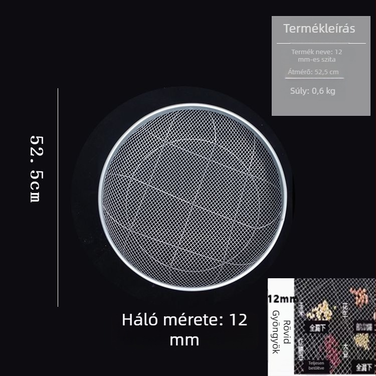 Kerek drótos szita kertészkedéshez, talaj, homok és kő szűrésére – háztartási és ipari használatra