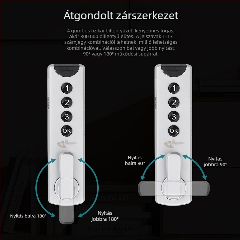 Fiókos szekrényekhez tervezett intelligens zár digitális jelszóval