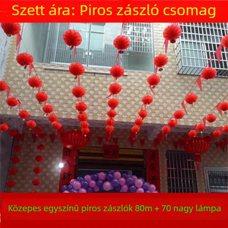 Háromszög zászlókból álló girlanda esküvők és megnyitók számára, színes rendezvény-dekoráció