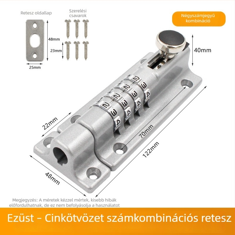 Új modell jelszavas zár fúrás nélkül az ajtóhoz, kültéri, vízálló és rozsdamentes, faajtókhoz, biztonságos védelem