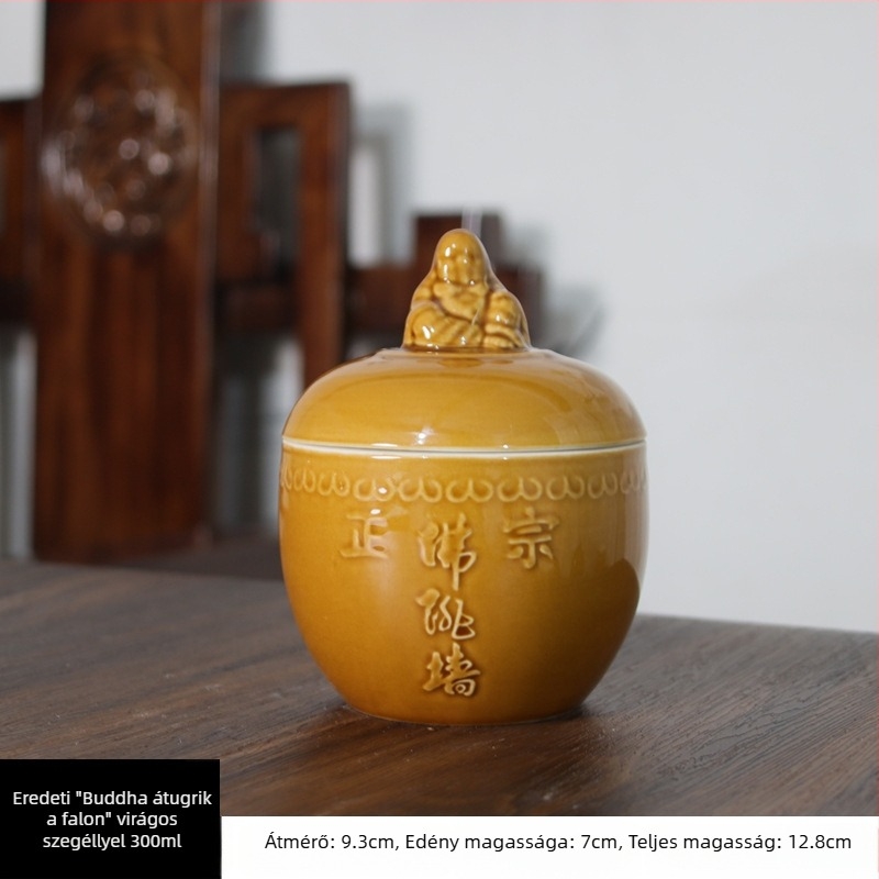 Kerámia főzőedény Buddha-fej fedővel, vízfürdőben történő pároláshoz, háztartási használatra
