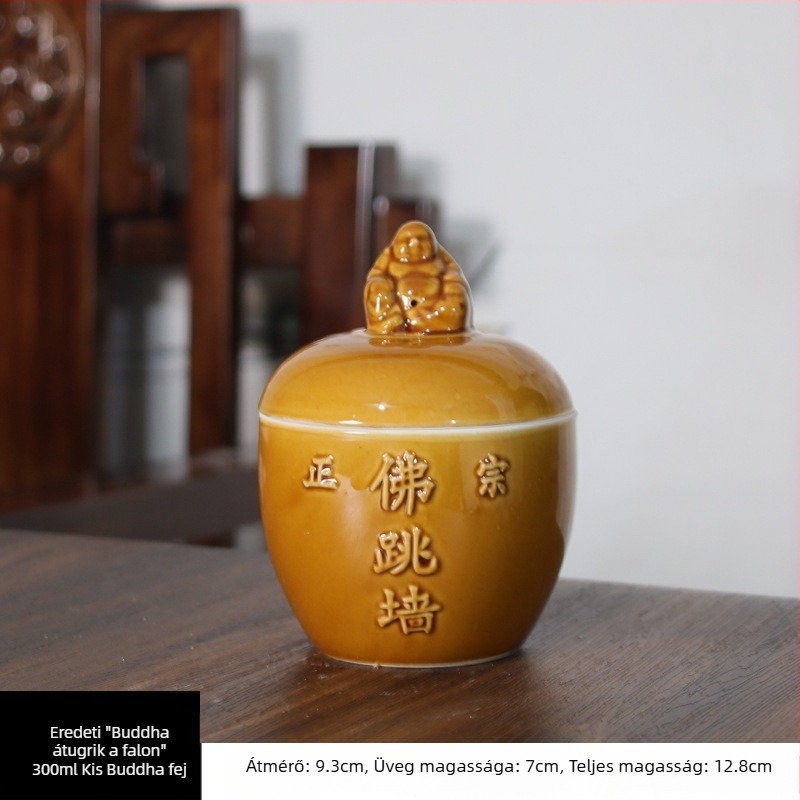 Kerámia főzőedény Buddha-fej fedővel, vízfürdőben történő pároláshoz, háztartási használatra