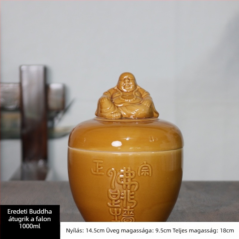 Kerámia főzőedény Buddha-fej fedővel, vízfürdőben történő pároláshoz, háztartási használatra