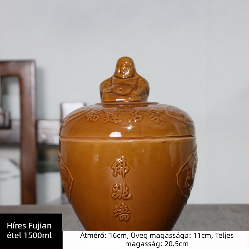 Kerámia főzőedény Buddha-fej fedővel, vízfürdőben történő pároláshoz, háztartási használatra
