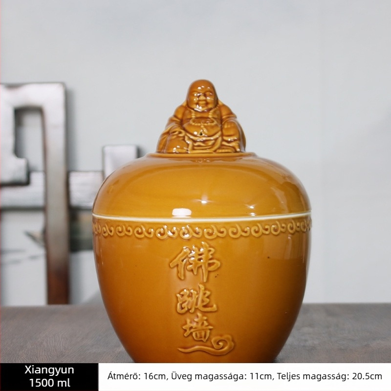 Kerámia főzőedény Buddha-fej fedővel, vízfürdőben történő pároláshoz, háztartási használatra