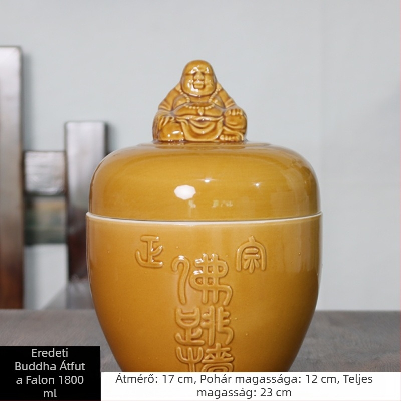 Kerámia főzőedény Buddha-fej fedővel, vízfürdőben történő pároláshoz, háztartási használatra