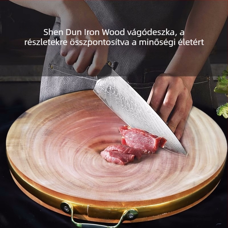 Kör alakú tömörfa vágódeszka, penészálló, kétoldalas, háztartási konyhai használatra