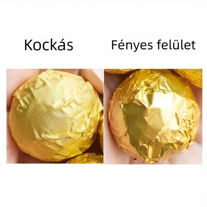 Színes alumíniumfóliás csomagolófólia négyszögletes csokoládé darabokhoz, egyszer használatos