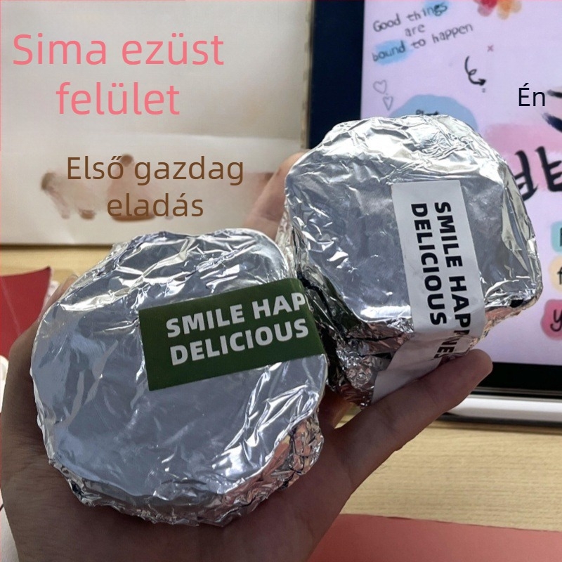Színes alumíniumfóliás csomagolófólia négyszögletes csokoládé darabokhoz, egyszer használatos