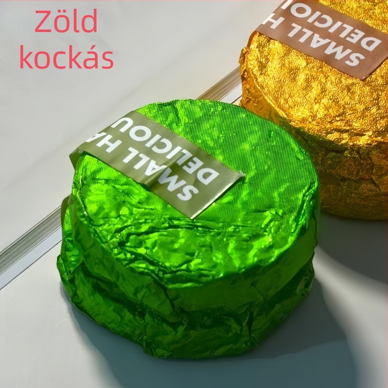Színes alumíniumfóliás csomagolófólia négyszögletes csokoládé darabokhoz, egyszer használatos