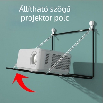 Fali projektor konzol fúrás nélkül, állítható polccal, hálószobai projektorhoz