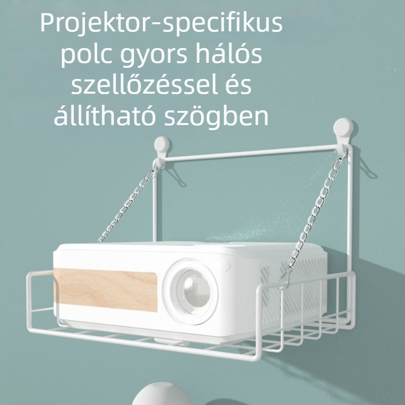 Fali projektor konzol fúrás nélkül, állítható polccal, hálószobai projektorhoz