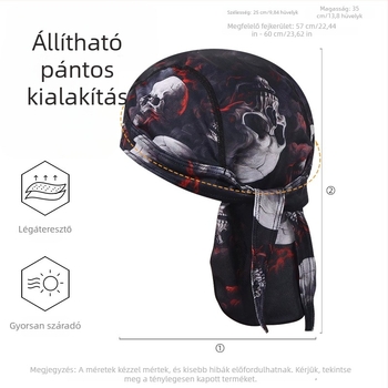 Pirat-stílusú sapka szabadidős és munka sportokhoz, állítható pánttal és farokkal, konyhai fejkendő, uniszex