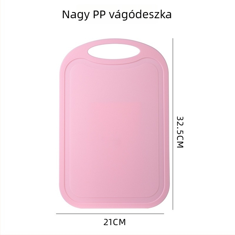 PP műanyag vágódeszka, kétoldalas konyhai vágódeszka gyümölcsökhöz és zöldségekhez, csúszásmentes, gyerekeknek és diákoknak