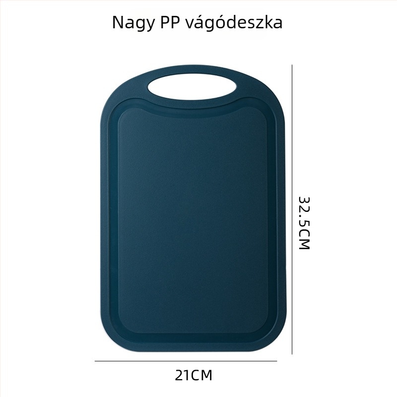 PP műanyag vágódeszka, kétoldalas konyhai vágódeszka gyümölcsökhöz és zöldségekhez, csúszásmentes, gyerekeknek és diákoknak