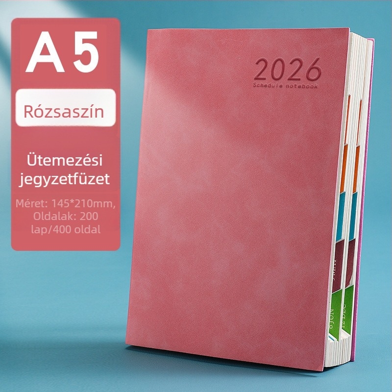 A5-ös tervezőfüzet személyre szabott logóval, 2026-os kiadás