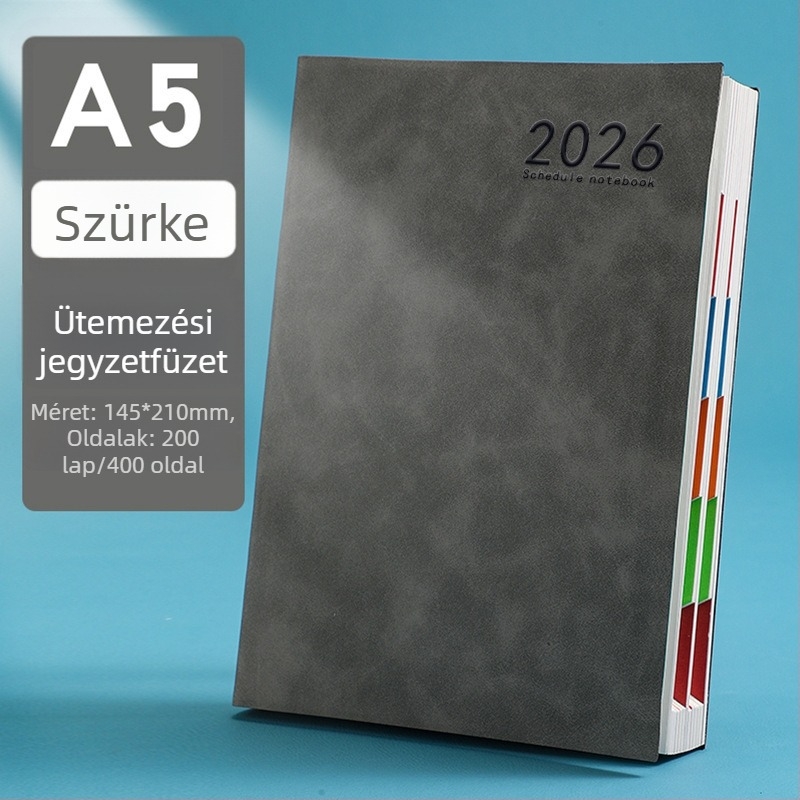 A5-ös tervezőfüzet személyre szabott logóval, 2026-os kiadás