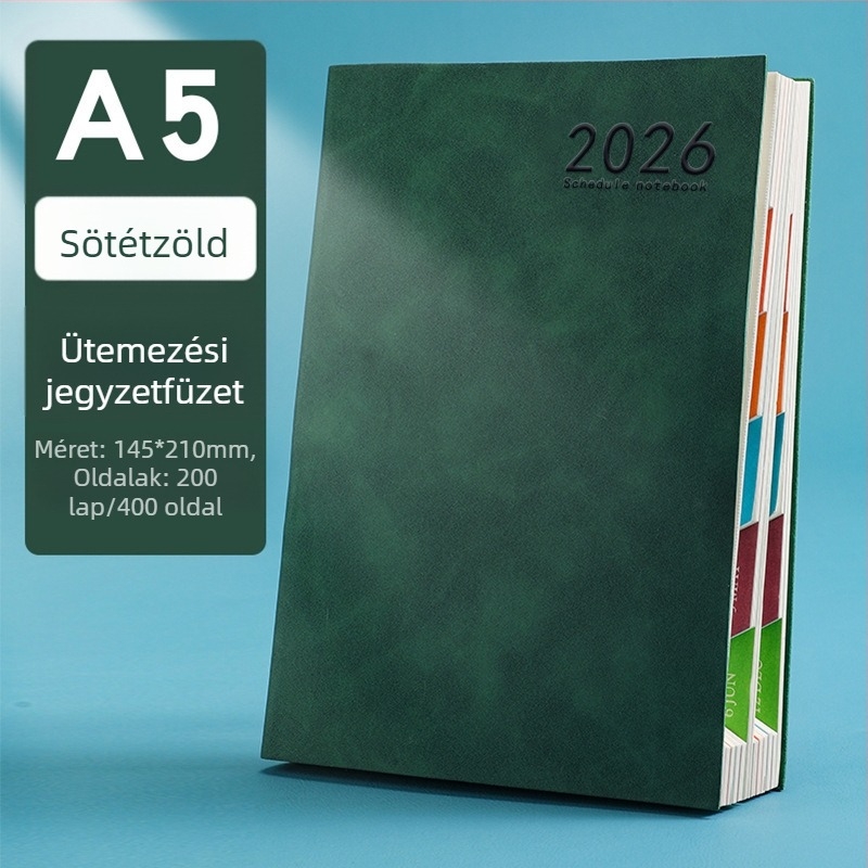 A5-ös tervezőfüzet személyre szabott logóval, 2026-os kiadás