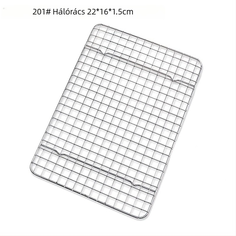 304 rozsdamentes acél hűtő- és sütőrács, négyszögletes, pároló és grillező rács, megerősített vastagságú