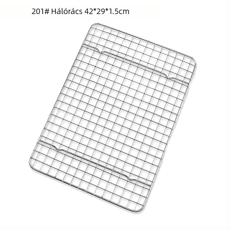 304 rozsdamentes acél hűtő- és sütőrács, négyszögletes, pároló és grillező rács, megerősített vastagságú