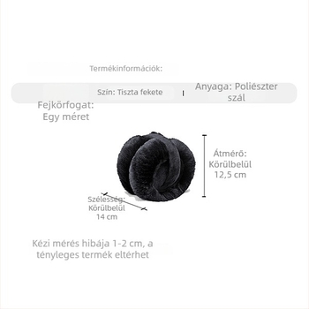 Téli plüss fülmelegítő, uniszex, felnőtt méret, melegen tartó, műszőrmés hatású