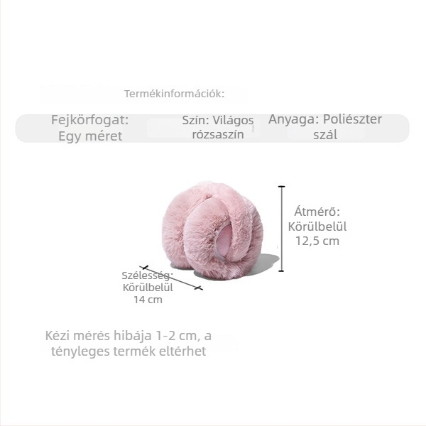 Téli plüss fülmelegítő, uniszex, felnőtt méret, melegen tartó, műszőrmés hatású