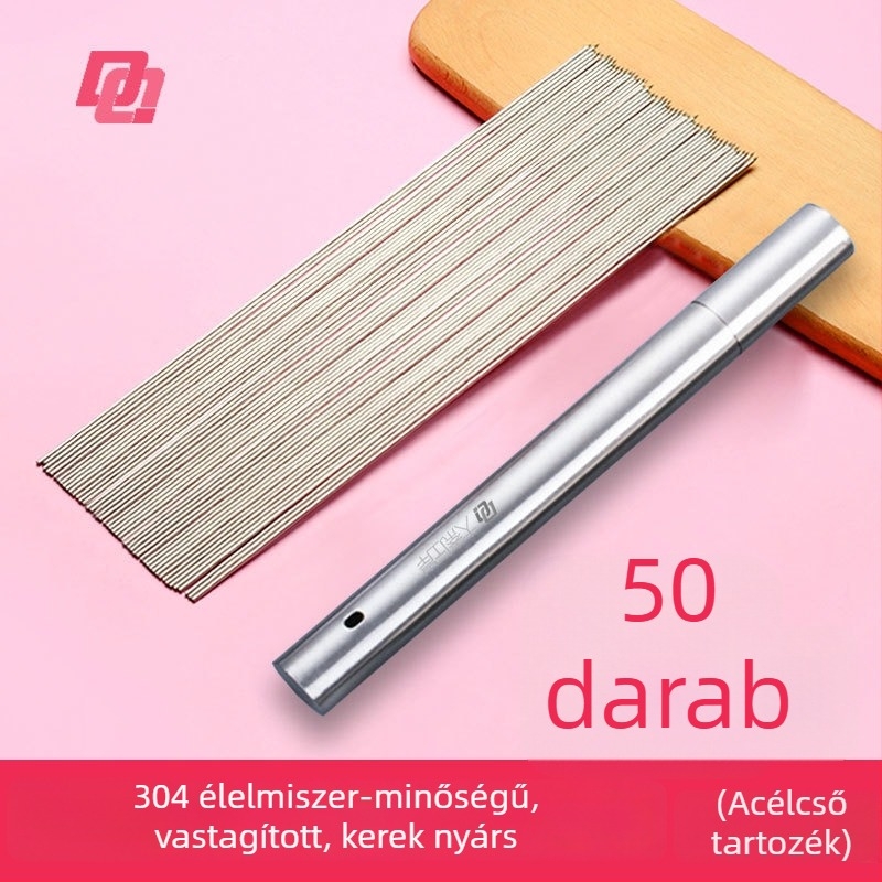 BBQ nyársak, 35 cm, extravastag, lapos kivitel, 304 rozsdamentes acélból, bárány- és csirkeszárnyakhoz