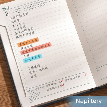 2026-os naptár: 365 nap, naponta egy oldal, üzleti iroda és tanulás számára