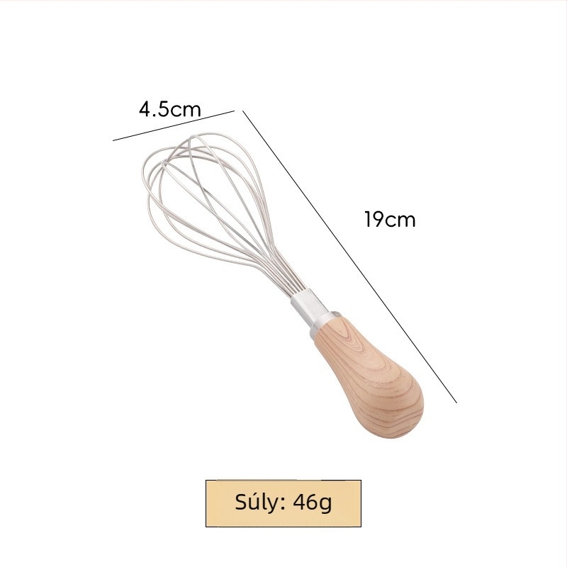 Rozsdamentes acél sütőkészlet fa nyéllel: sajtdaráló spatula, törő, fehérje szeparáló, liszt-szitáló, torta eszközök