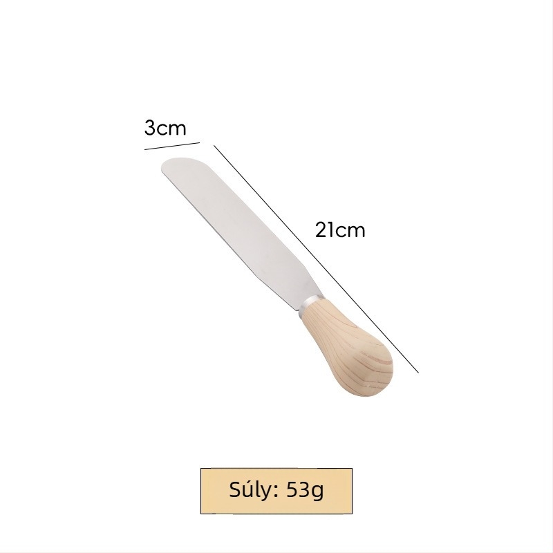 Rozsdamentes acél sütőkészlet fa nyéllel: sajtdaráló spatula, törő, fehérje szeparáló, liszt-szitáló, torta eszközök