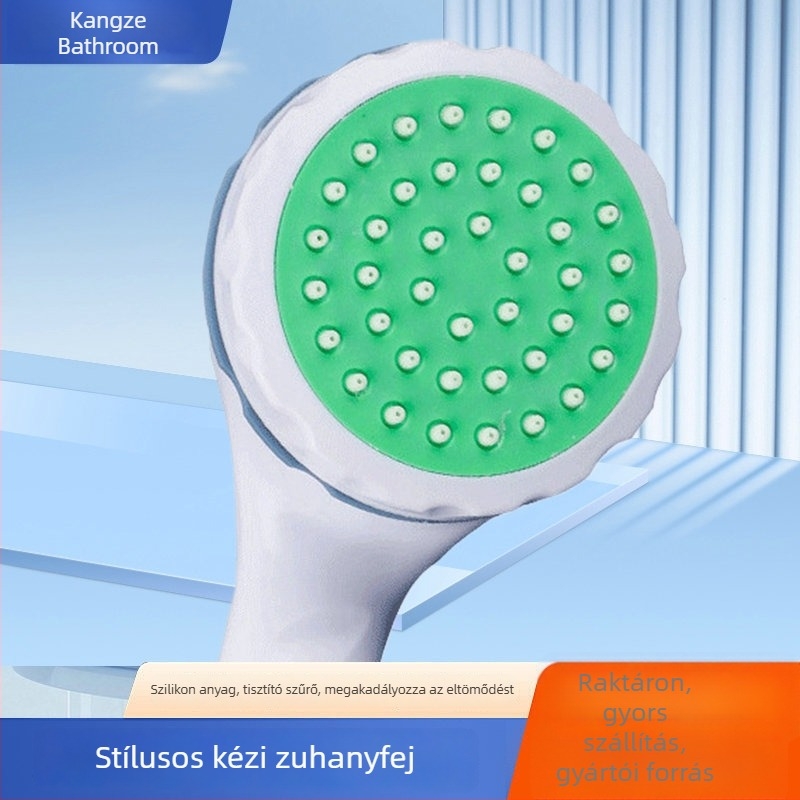 Kézi zuhanyfej szilikon vízkiömlővel és esőzuhannyal