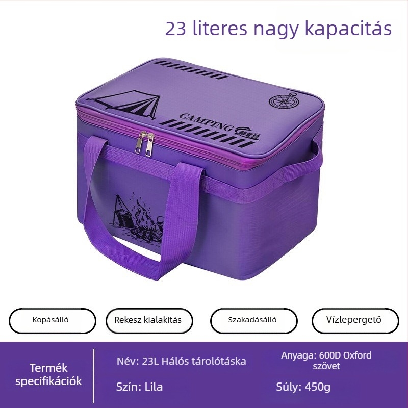 55L külső taktikai tároló készlet edényekkel és főzőeszközökkel, gáztartály tároló, kempingezésre és piknikre
