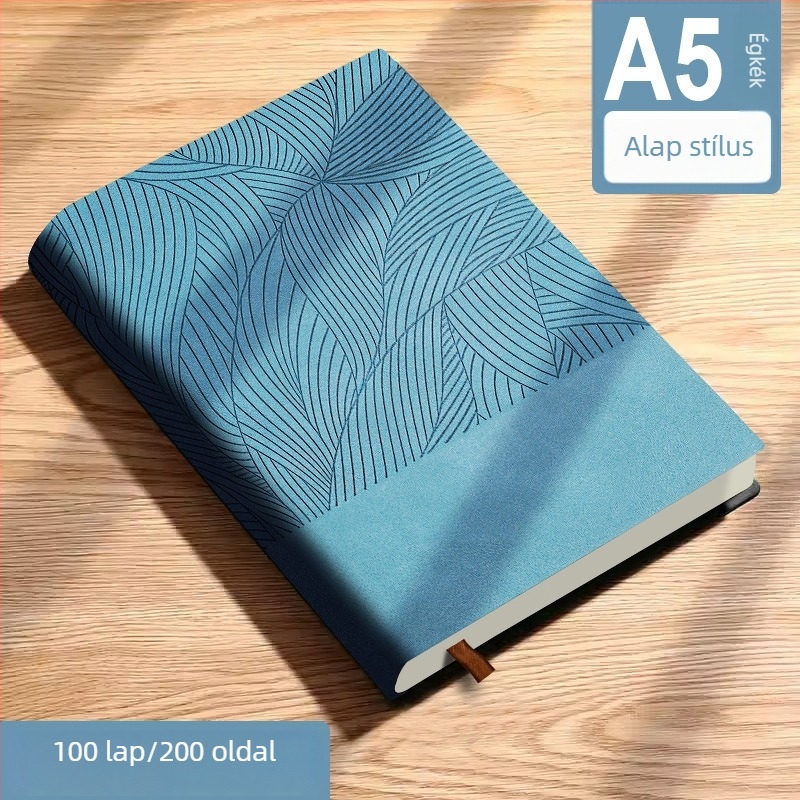 Döntött virágmintás notesz, logóval testre szabható, műbőr borítású, A5-ös tervező, vastított napló, irodai ajándékcsomag, szuvenír