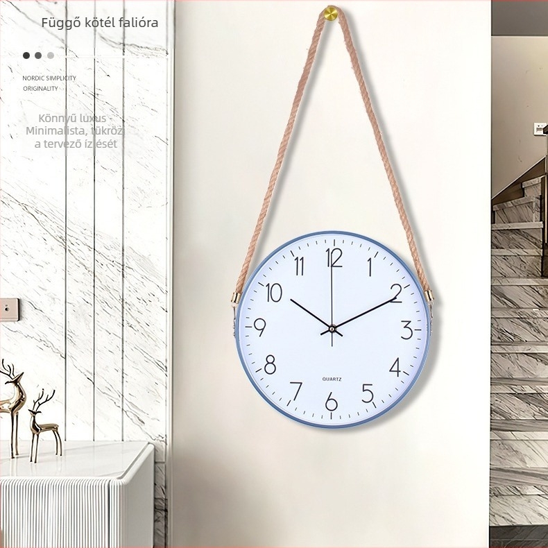 Nordic falióra kötélpánttal, modern minimalista dekor a nappaliba és a hálószobába, LED kijelző