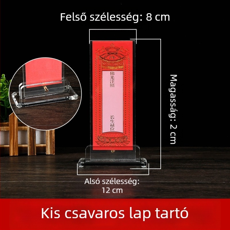 Átlátszó akril táblaállványok imádságtáblákhoz, nagy és kicsi