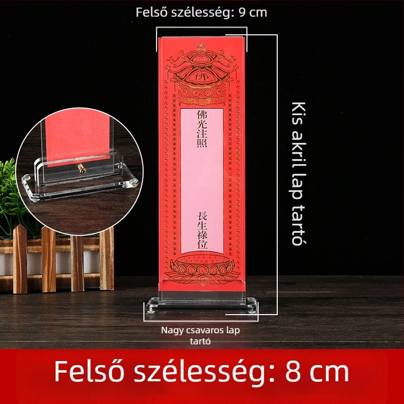 Átlátszó akril táblaállványok imádságtáblákhoz, nagy és kicsi