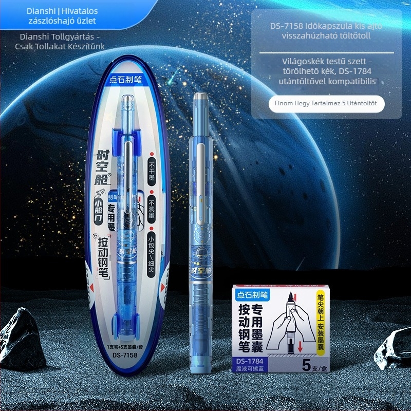 Touchstone toló toll Space-Time Capsule, nem hőhatású törölhető tinta, cserélhető tintapatron, EF hegye