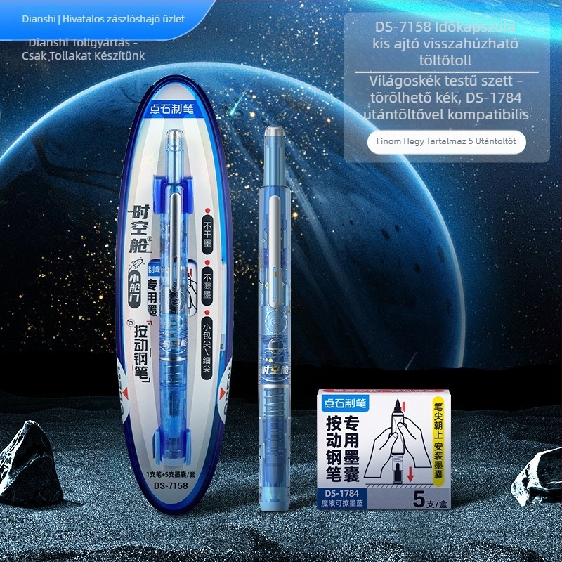 Touchstone toló toll Space-Time Capsule, nem hőhatású törölhető tinta, cserélhető tintapatron, EF hegye