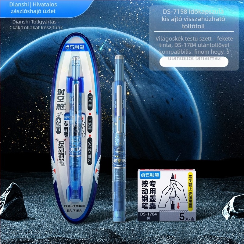 Touchstone toló toll Space-Time Capsule, nem hőhatású törölhető tinta, cserélhető tintapatron, EF hegye
