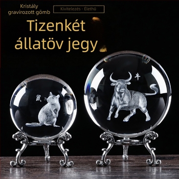 Kreatív kristálygömb a kínai tizenkét állat jeleivel, születésnapi ajándék barátoknak és osztálytársaknak, boros szekrény dekoráció, praktikus dísztárgy