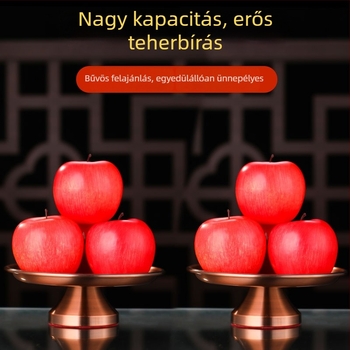 Ötvözetből készült gyümölcstál háztartási használatra, felajánlótál Buddha előtt és a Gazdagság Istene előtt, buddhista templom felajánlótál