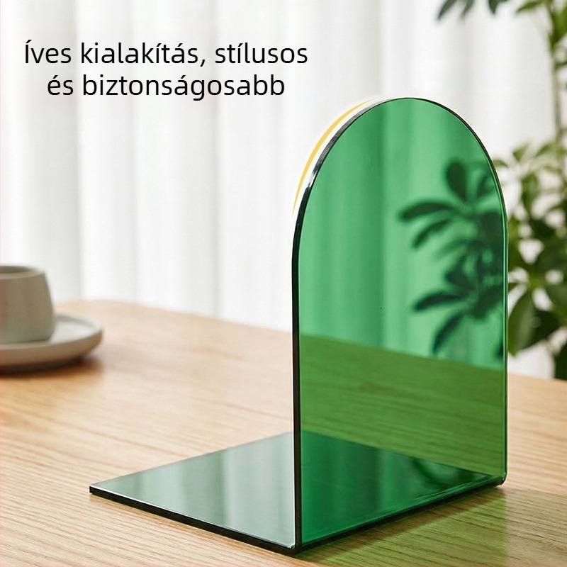 Akril L-alakú könyvtartó, asztali könyvtartó, színes és átlátszó variánsok