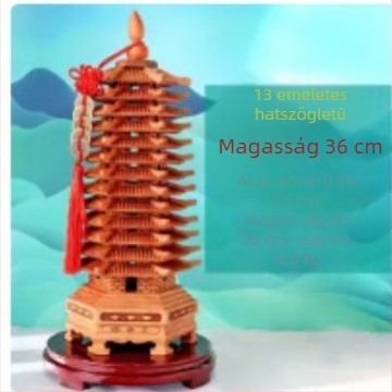 Wenwang Feng Shui őszibarackfából készült kilenc emeletes pagoda, 13-szintű dísz a tanulmányi előrehaladás és a vizsgákon elért siker érdekében