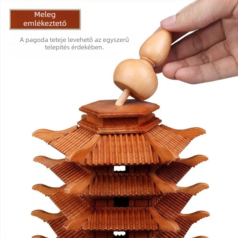 Wenwang Feng Shui őszibarackfából készült kilenc emeletes pagoda, 13-szintű dísz a tanulmányi előrehaladás és a vizsgákon elért siker érdekében