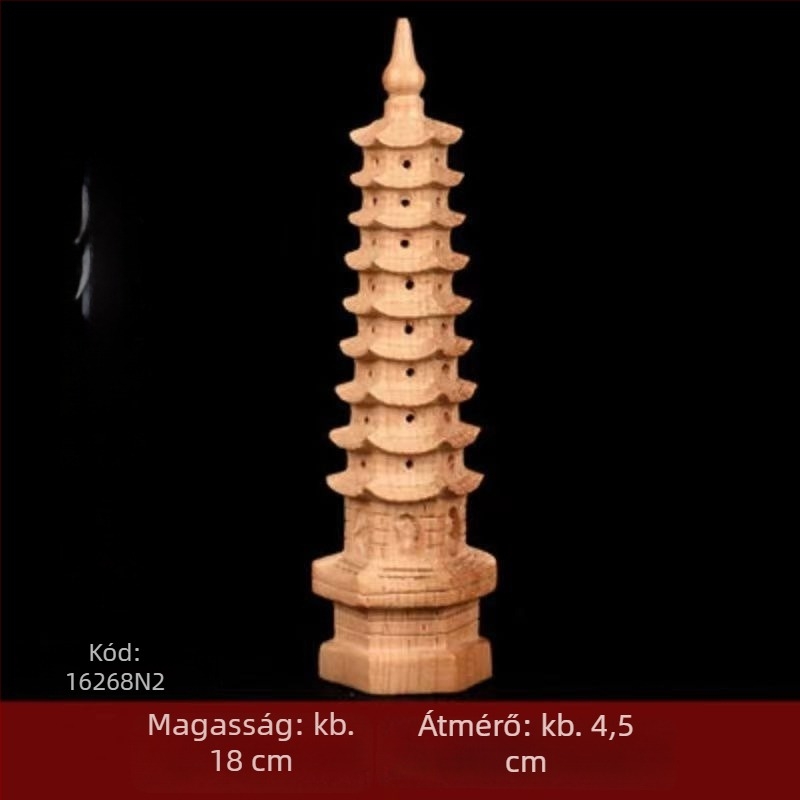 Wenwang Feng Shui őszibarackfából készült kilenc emeletes pagoda, 13-szintű dísz a tanulmányi előrehaladás és a vizsgákon elért siker érdekében