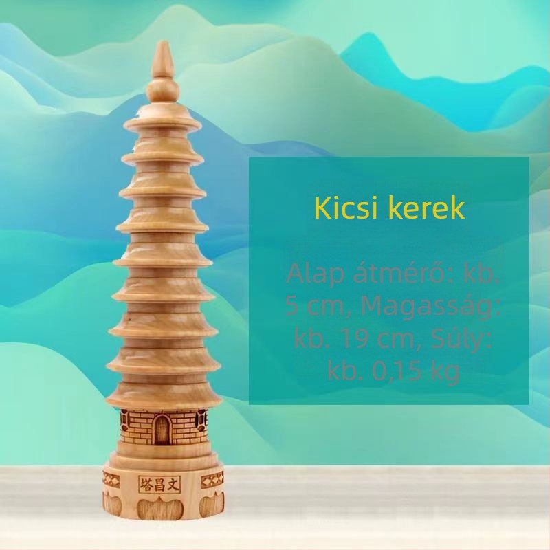Wenwang Feng Shui őszibarackfából készült kilenc emeletes pagoda, 13-szintű dísz a tanulmányi előrehaladás és a vizsgákon elért siker érdekében