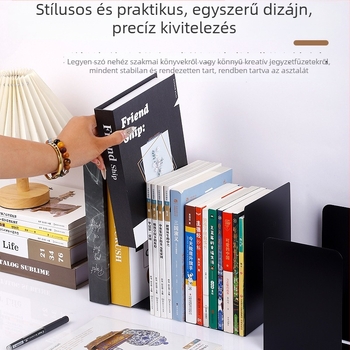 Fém könyvállvány diákoknak – acélból készült asztali könyvállvány kreatív karikatúra dizájnnal a könyvek rendezéséért